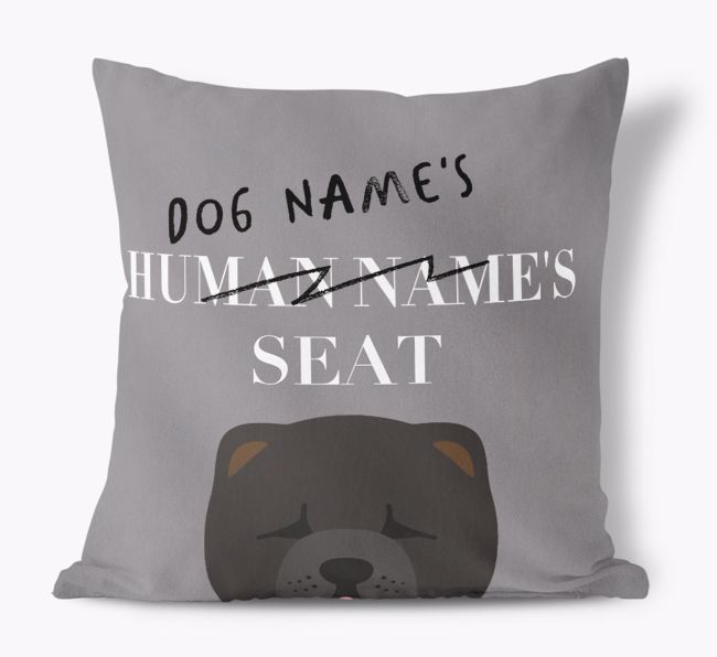 Human's Seat: Personalized {breedFullName} Canvas Pillow